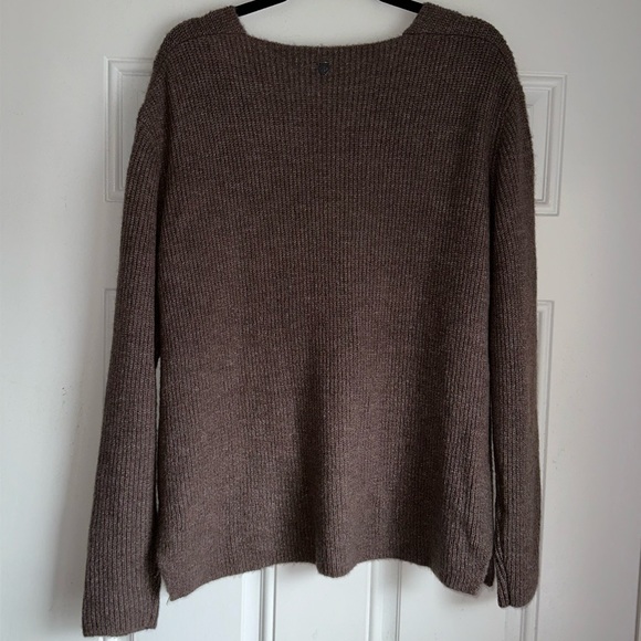 Kuhl Makenna Brown Merino Wool Blend V-Neck Long Sleeve Sweater Size m Medium - Picture 5 of 5